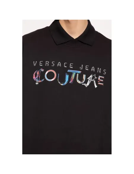 VERSACE JEANS COUTURE Black hotsell Iconic Rainbow Logo T-Shirt