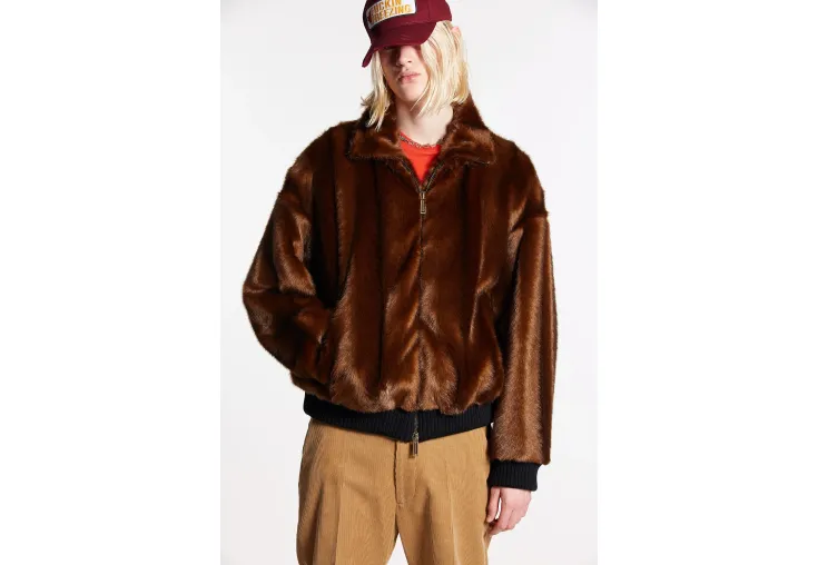 DSQUARED2 FAUX FUR BOMBER JACKET