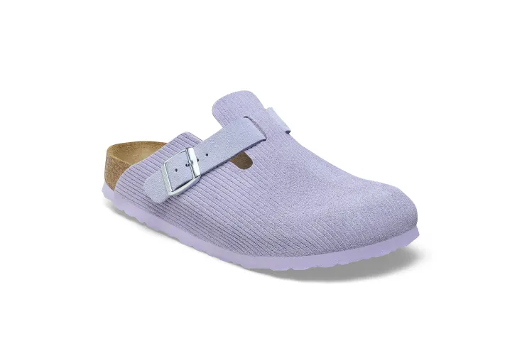 BIRKENSTOCK WOMEN'S SLIPPERS BOSTON SUEDE EMBOSSED 1026136