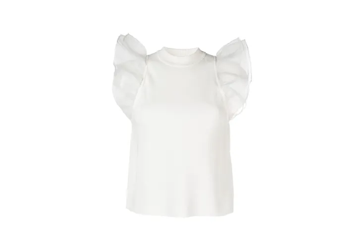 KARL LAGERFELD PUFF-SLEEVE TOP 235W2003