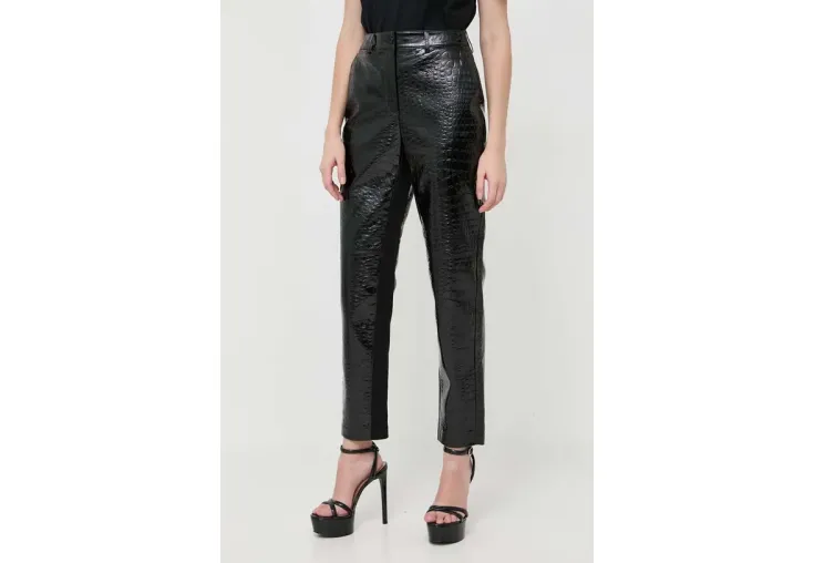 KARL LAGERFELD FAUX CROC PATENT LEATHER PANTS 236W1901