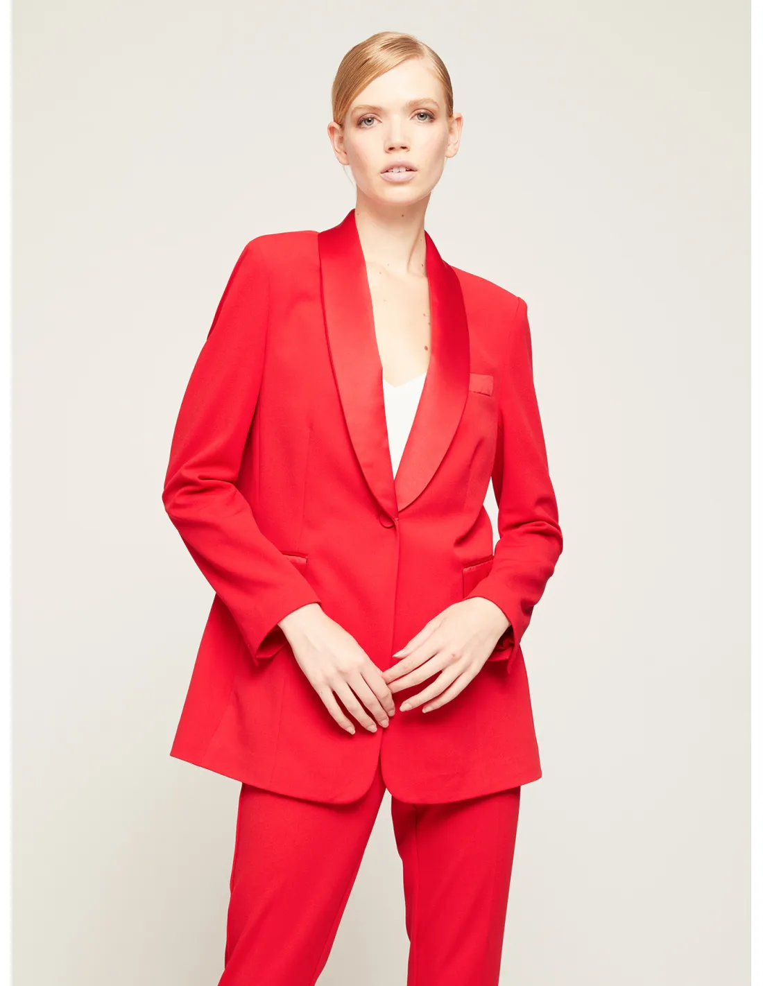 Long Lined Scuba Crepe Blazer