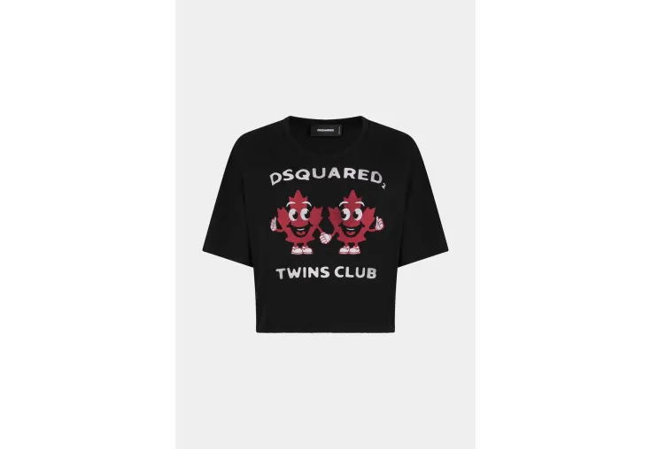 DSQUARED2 GATHERED RELAXED FIT T-SHIRT S75GD0396