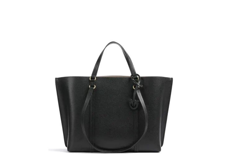 PINKO CARRIE TOTE GRAINED LEATHER BAG 102832A1LF