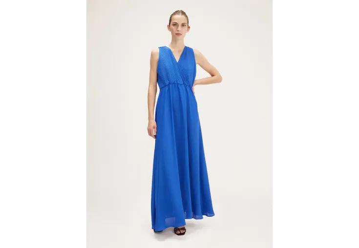 ΜΟΤΙVI LONG DRESS WITH PLEATED BODICE 7584Q002988N