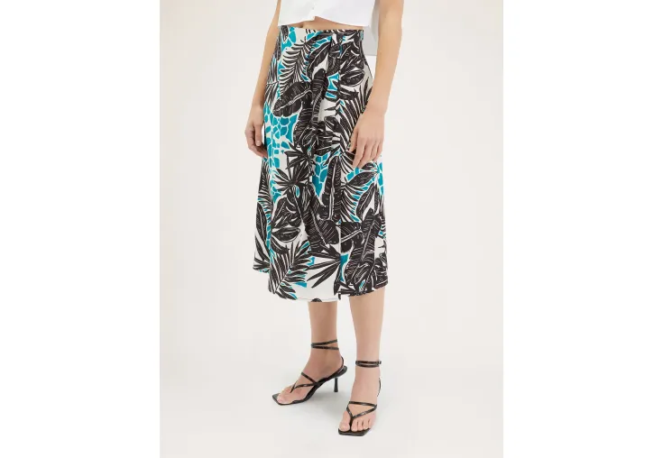 MOTIVI MIDI WRAPAROUND TROPICAL PRINT SKIRT 1164Q000982N