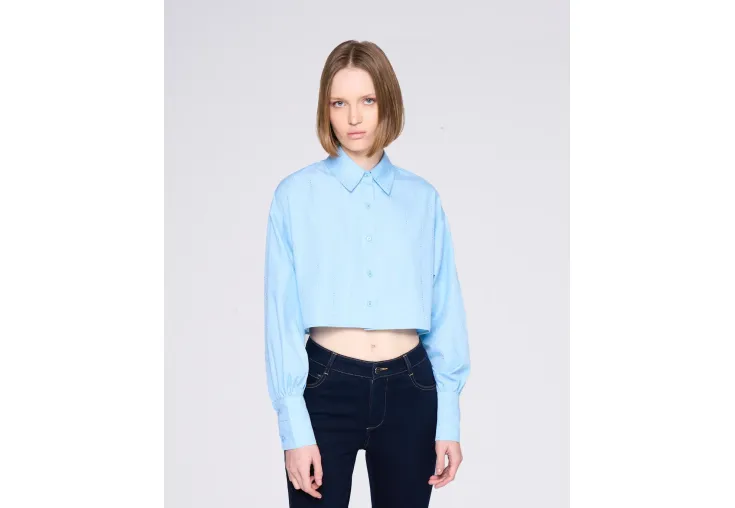 SILVIAN HEACH CROP SHIRT WITH RHINESTONES GPA24217CA