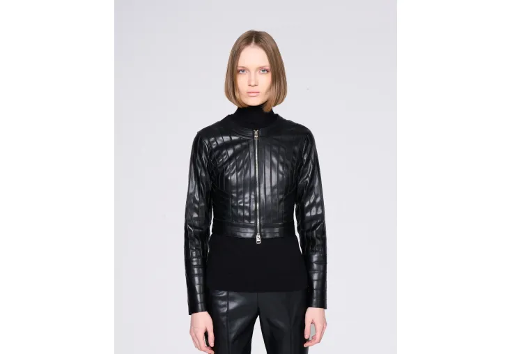 SILVIAN HEACH FAUX LEATHER JACKET GPA24050GB