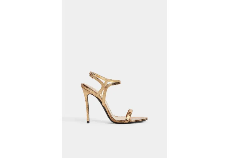 DSQUARED2 DOUBLE D HEELED LEATHER SANDALS HSW0250