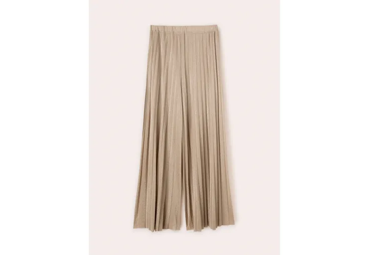 MOTIVI LUREX JERSEY PLEATED TROUSERS P147W000781N