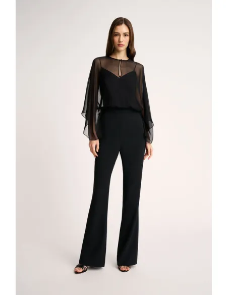 Black jumpsuit with shrug on sale