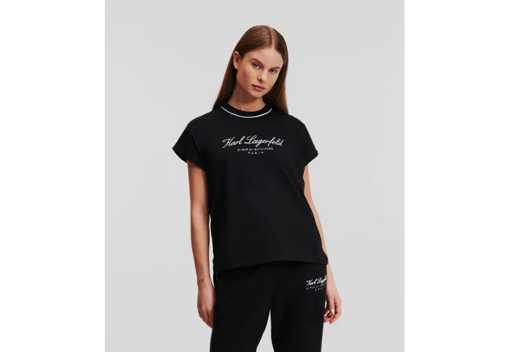 KARL LAGERFELD HOTEL KARL CAP SLEEVE LOUNGEWEAR T-SHIRT 246W2107