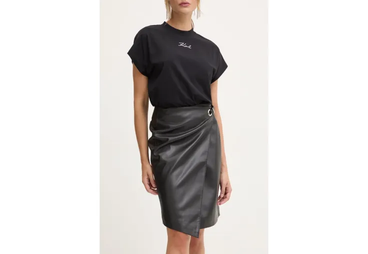 KARL LAGERFELD FAUX-LEATHER SKIRT 246W1209