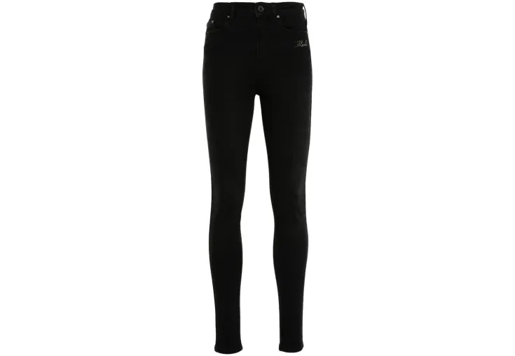 KARL LAGERFELD CRYSTAL LOGO SKINNY JEANS 245W1101