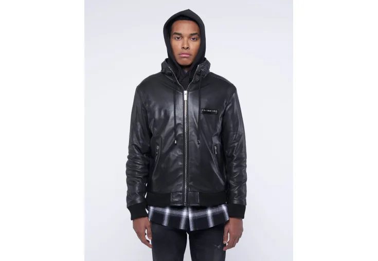 RICHMOND X LEATHER JACKET WITH ZIP CLOSURE UMA24219GB