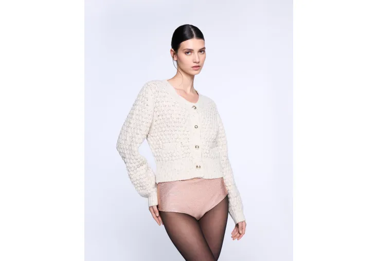 SILVIAN HEACH KNITTED CROP CARDIGAN CVA24035CD