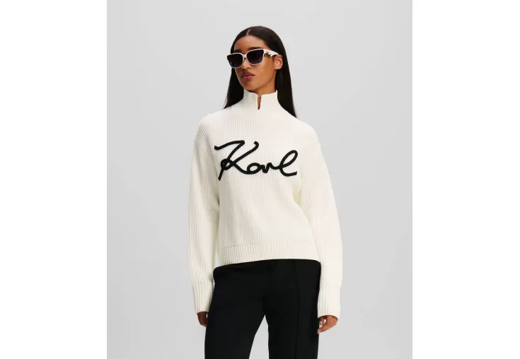 KARL LAGERFELD KARL SIGNATURE SOUTACHE SWEATER 246W2000