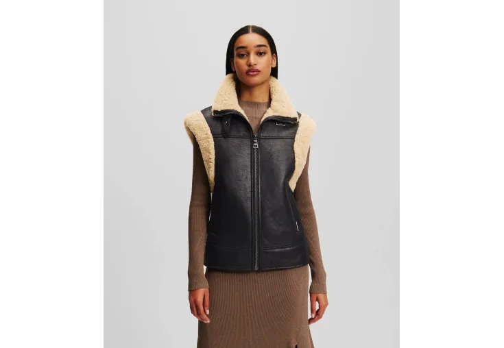 KARL LAGERFELD FAUX SUEDE GILET 246W1511