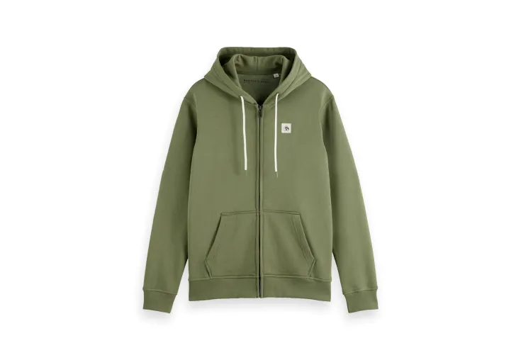 SCOTCH&SODA LOGO ZIP-THROUGH HOODIE 178447