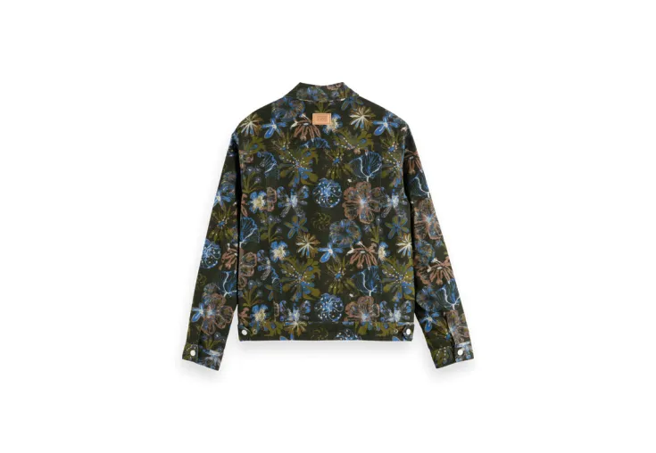 SCOTCH&SODA PRINTED VELVET TRUCKER JACKET 178887