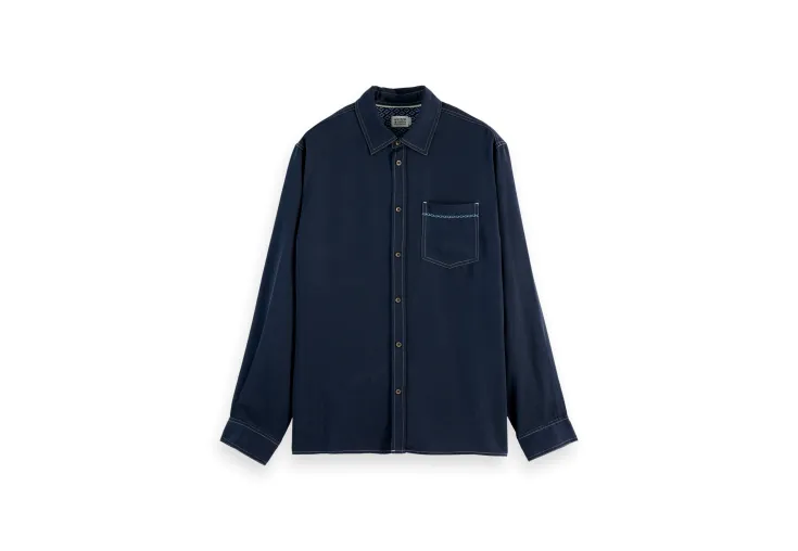 SCOTCH&SODA SOLID TENCEL SHIRT 178710