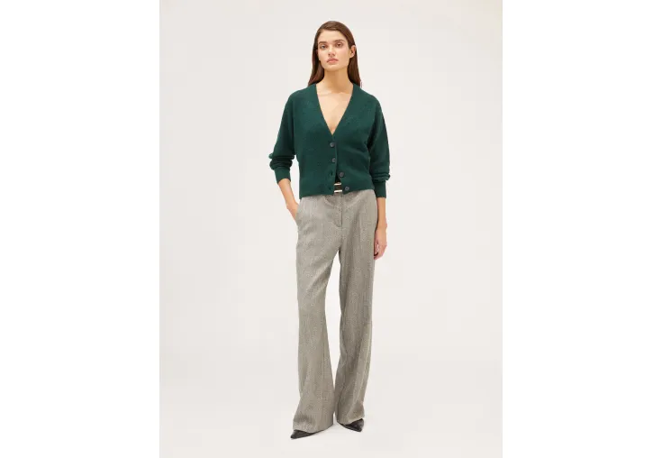 MOTIVI HERRINGBONE FABRIC PALAZZO TROUSERS P270Q003902N