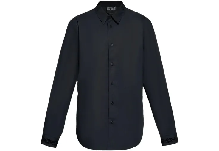 VERSACE JEANS COUTURE SHIRT WITH LOGOED COLLAR 77GALYS5