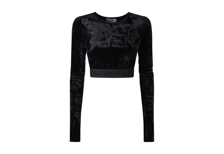 VERSACE JEANS COUTURE LONGSLEEVED CROP TOP 77HAH218