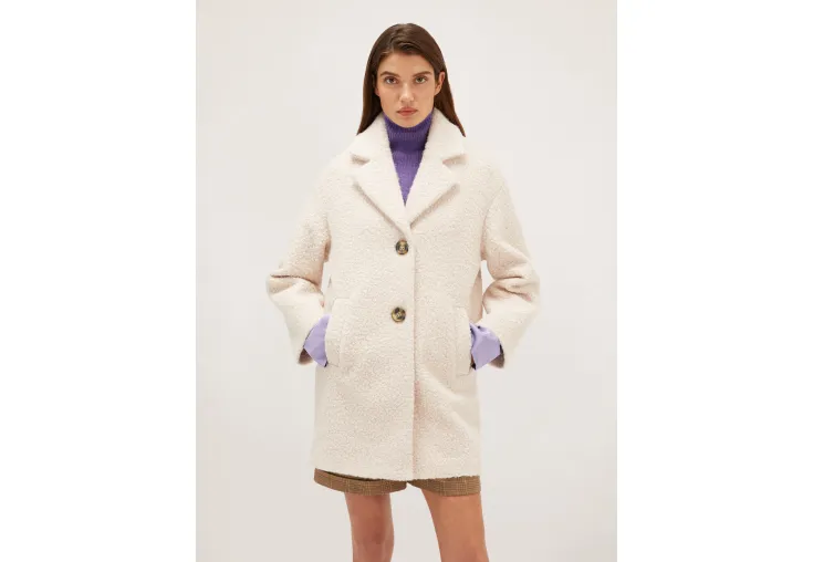 MOTIVI SINGLE-BREASTED BOUCLÉ CLOTH COAT 0066W000089N