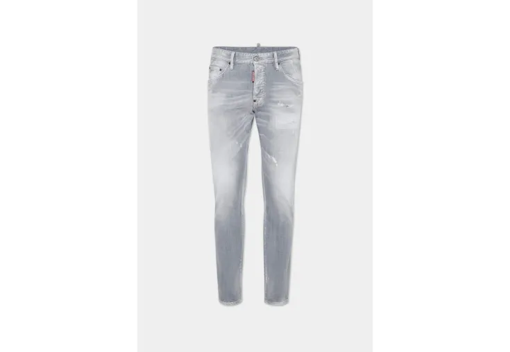 DSQUARED2 BRUSHED GREY WASH SKATER JEANS S74LB1656