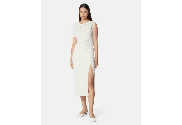 SILVIAN HEACH MIDI DRESS WITH DRAPING AND SIDE SPLIT GPP25226VE