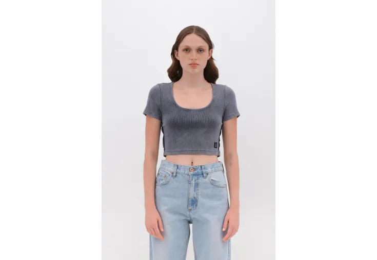 DIRTY LAUNDRY CROPPED T-SHIRT RIB DLWT000118