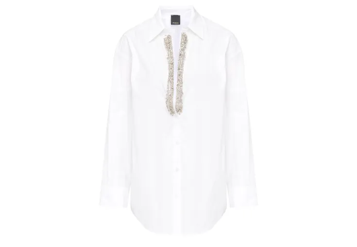 PINKO SHIRT WITH JEWEL EMBROIDERY CAPIRAI 104708 A2EU