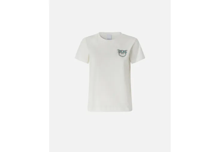 PINKO EMBROIDERED T-SHIRT  NAMBRONE 103320 A2G7