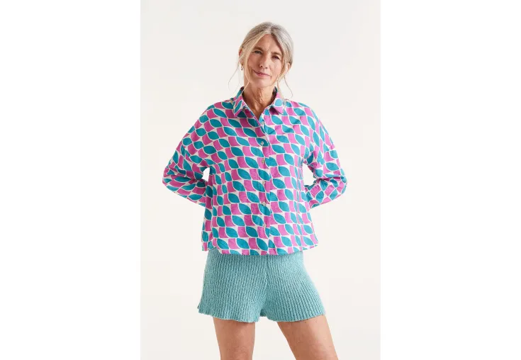 COMPANIA FANTASTICA FEATHERS PRINT SHIRT 51C/11015