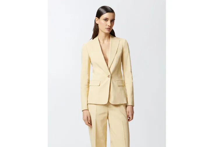 PINKO LINEN SINGLE-BREASTED BLAZER OGNI VOLTA 104818 A0IM