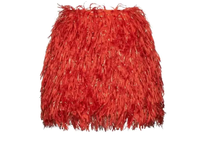 SILVIAN HEACH MINI SKIRT WITH SEQUIN FRINGES CVP25064MG