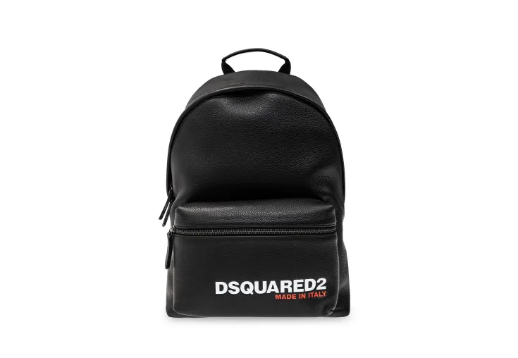 DSQUARED2 ΣΑΚΙΔΙΟ ΠΛΑΤΗΣ BLACK BACKPACK WITH LOGO BPM101