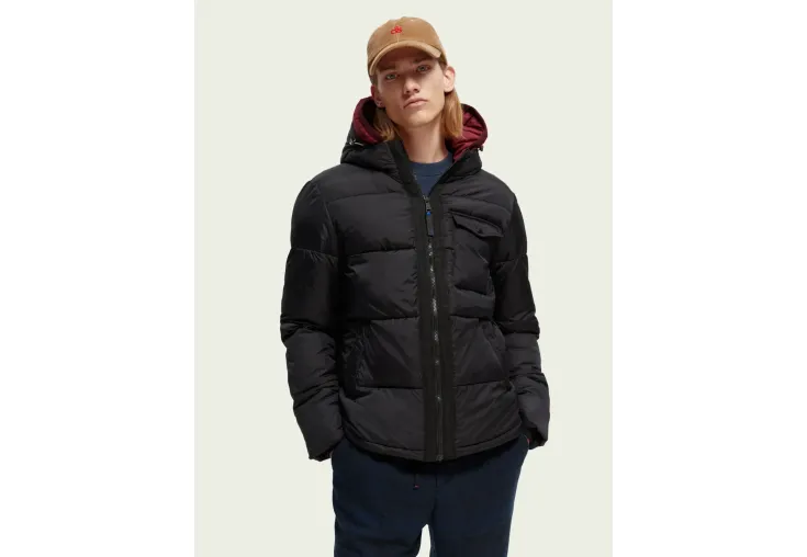 SCOTCH&SODA Water-repellent hooded puffer jacket 169101